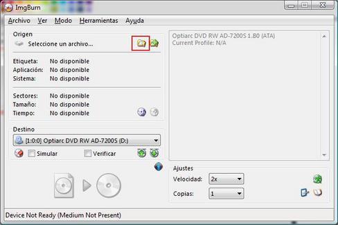 xbox360 imgburn seleccionar archivo